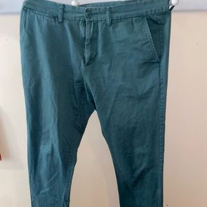 Khaki Green, dark turquoise men’s chino pants